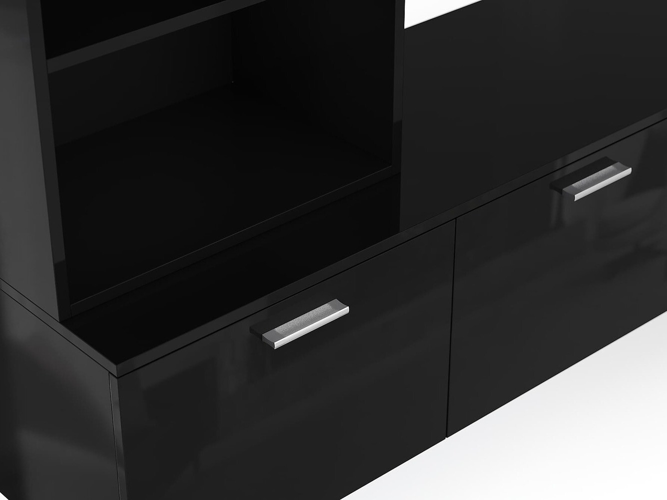 Nappali szett Springfield 172 (Fekete + Fényes fekete)