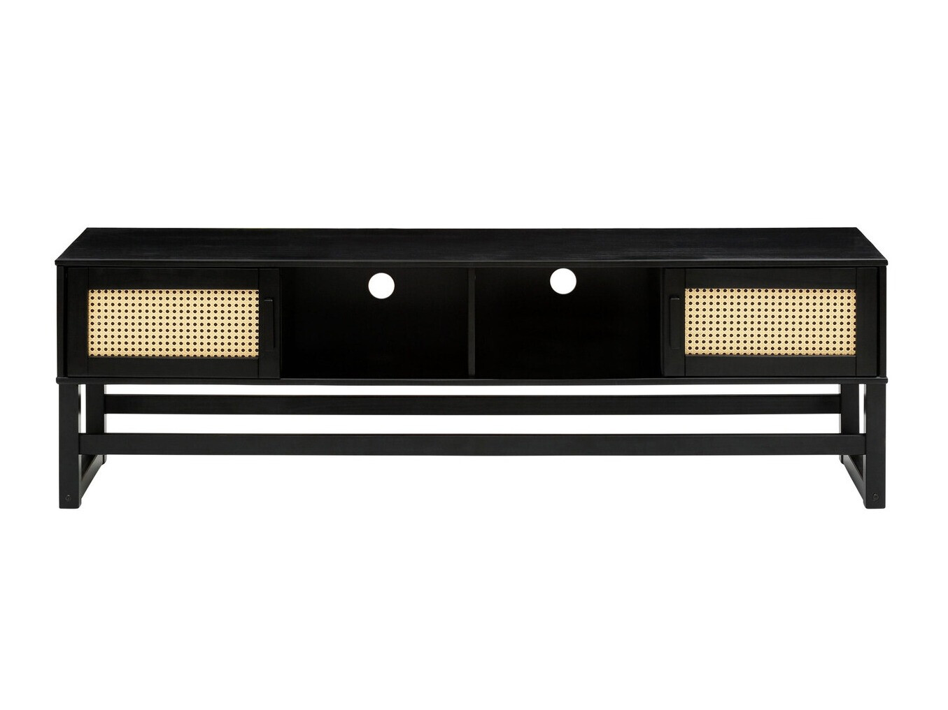 TV-állvány Nucalu 105 (Fekete + Világosbarna)