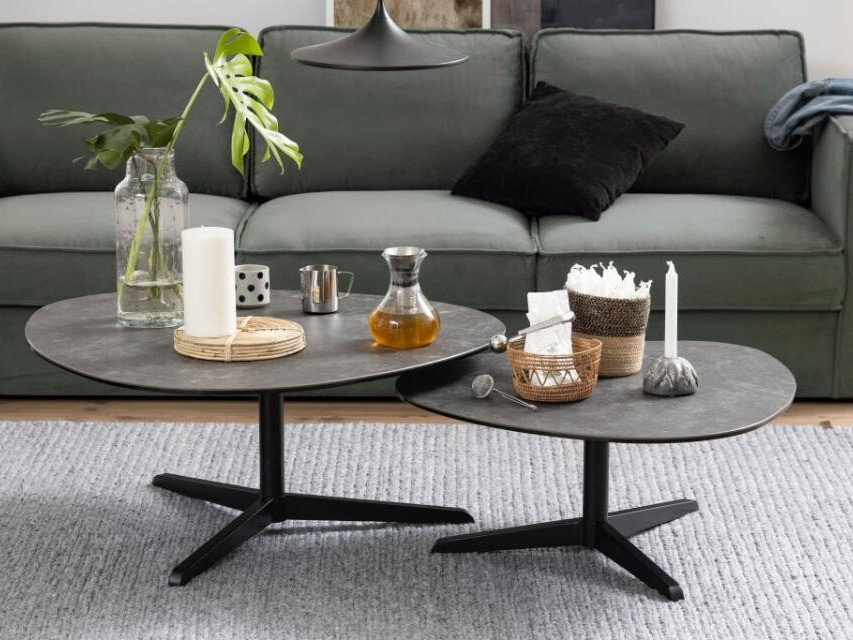 Dohányzóasztal Norsica 293 (Sötétszürke + Fekete)