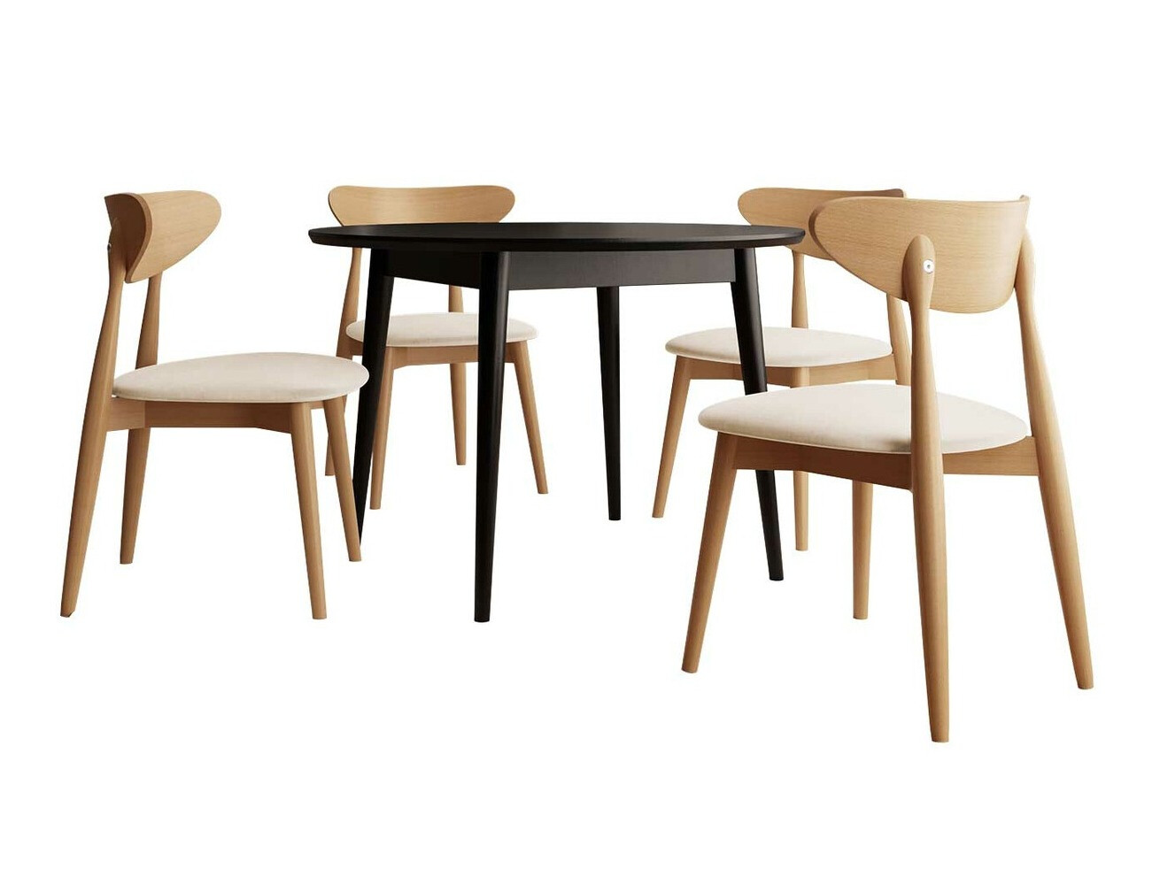 Étkezőgarnitúra Racine 134 (Fekete)