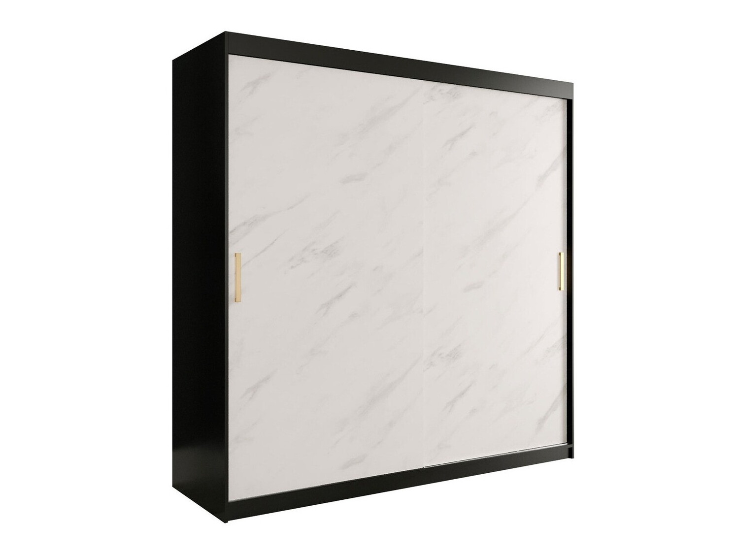 Gardróbszekrény Hartford 250 (Matt fekete + Fehér márvány)