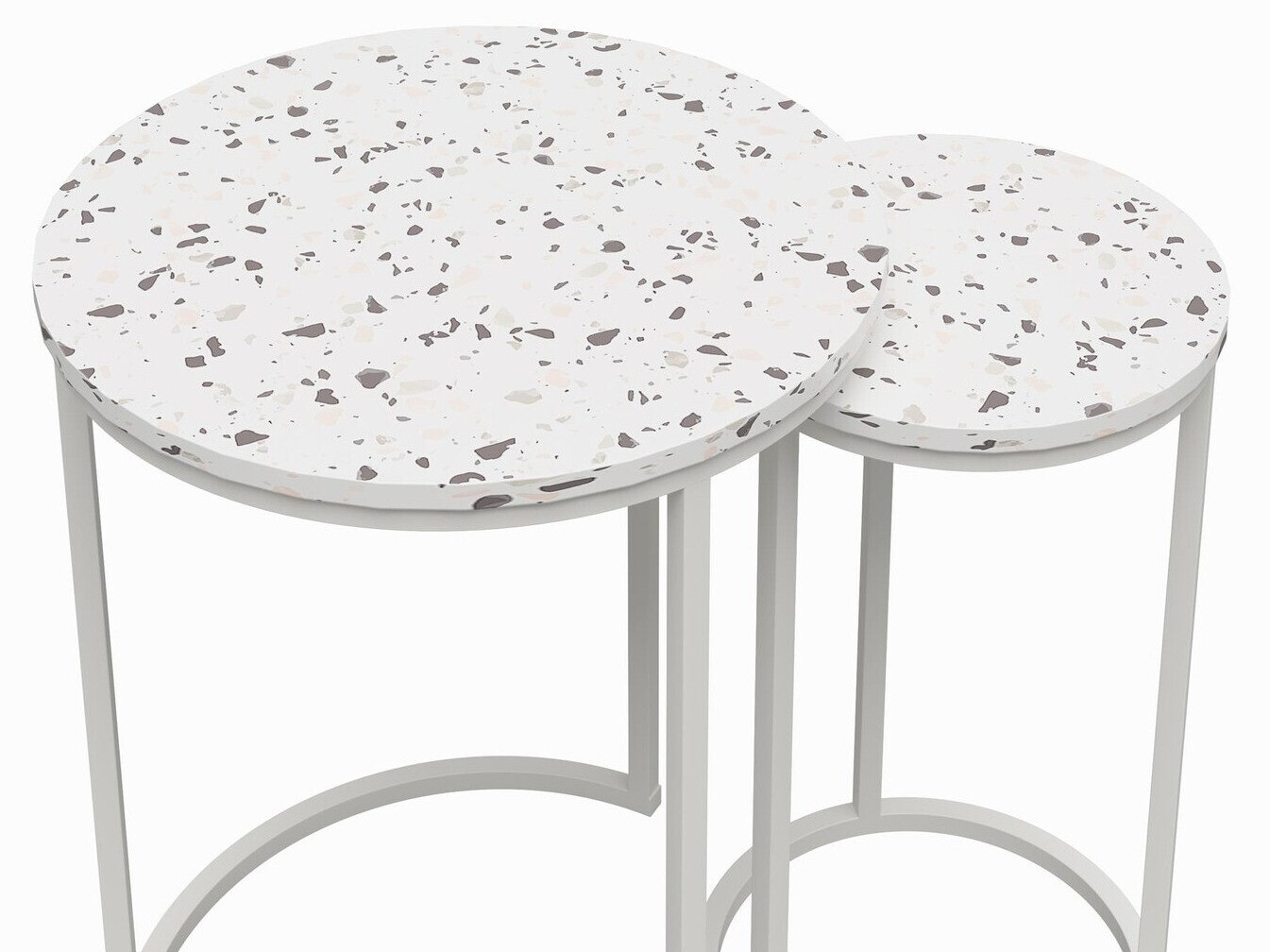 Oldalsó asztalok szett CosmoLiving by Cosmopolitan 121 (Terazzo + Fehér)