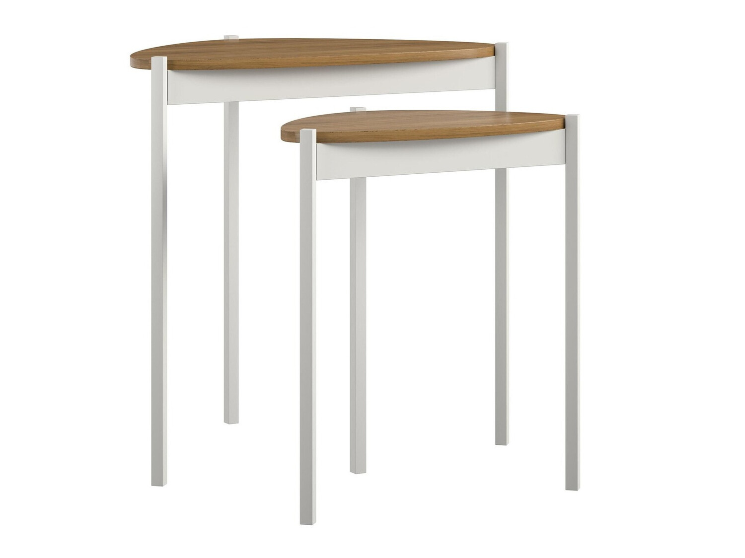 Oldalsó asztalok szett Novogratz 154 (Fehér + Dió)