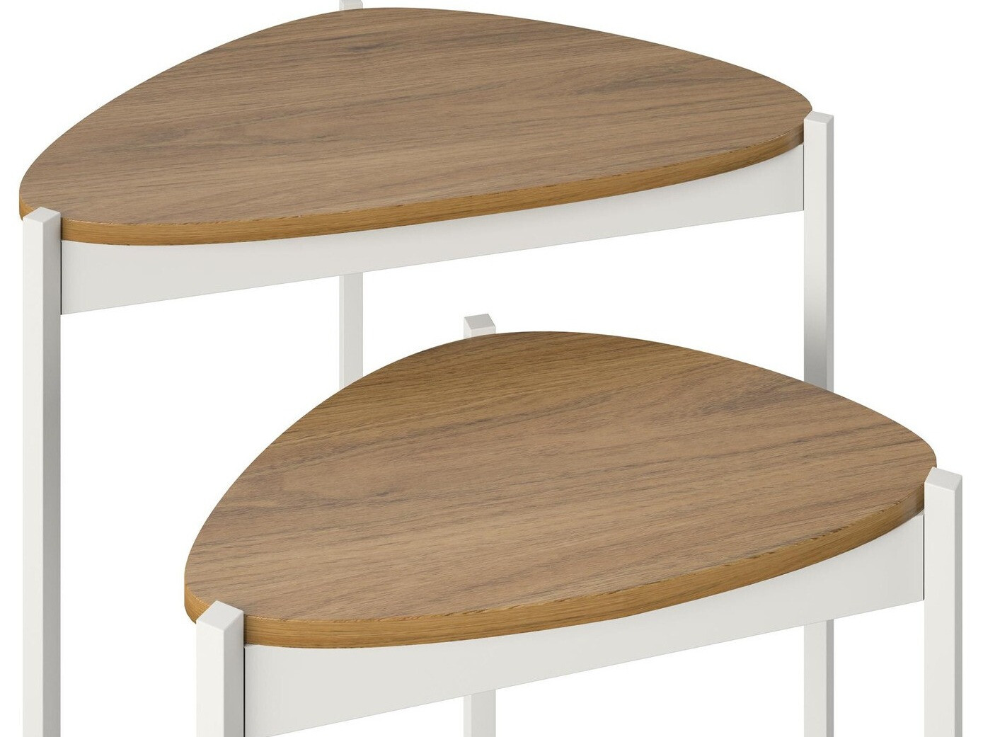 Oldalsó asztalok szett Novogratz 154 (Fehér + Dió)