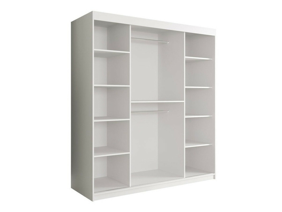 Gardróbszekrény Hartford 249 (Matt fehér + Fehér márvány)