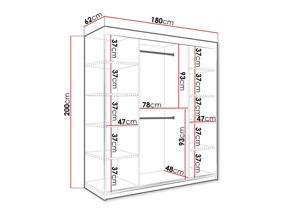 Gardróbszekrény Hartford 249 (Matt fehér + Fehér márvány)