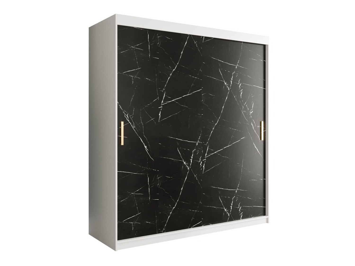 Gardróbszekrény Hartford 249 (Matt fehér + Fekete márvány)