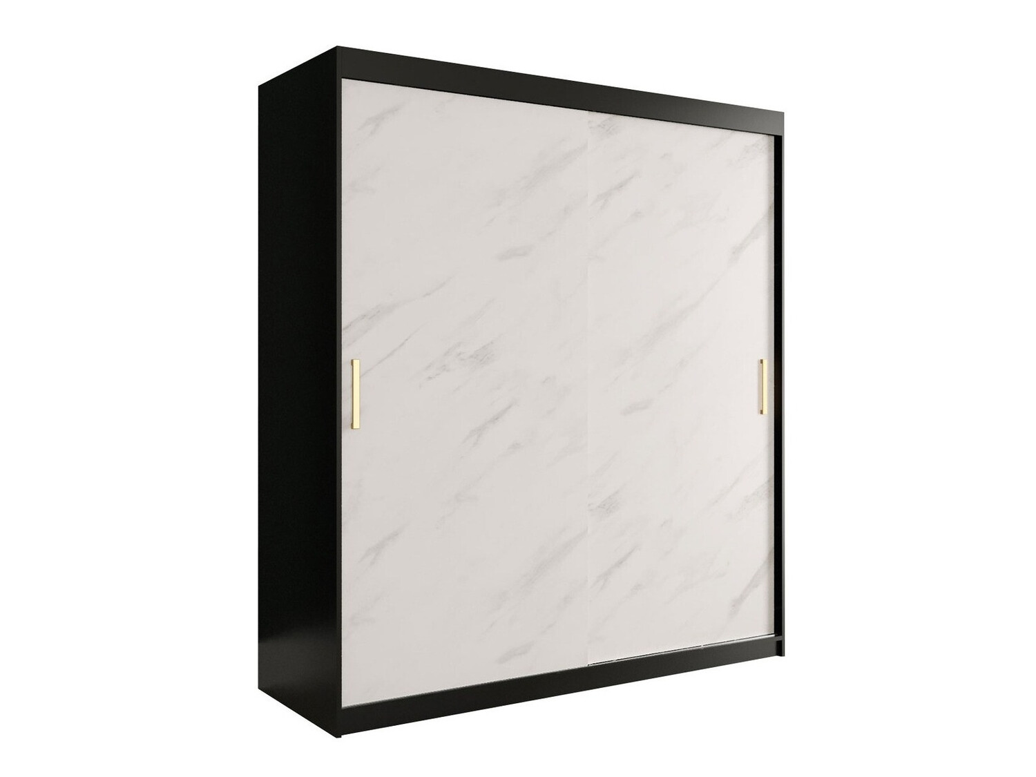 Gardróbszekrény Hartford 249 (Matt fekete + Fehér márvány)