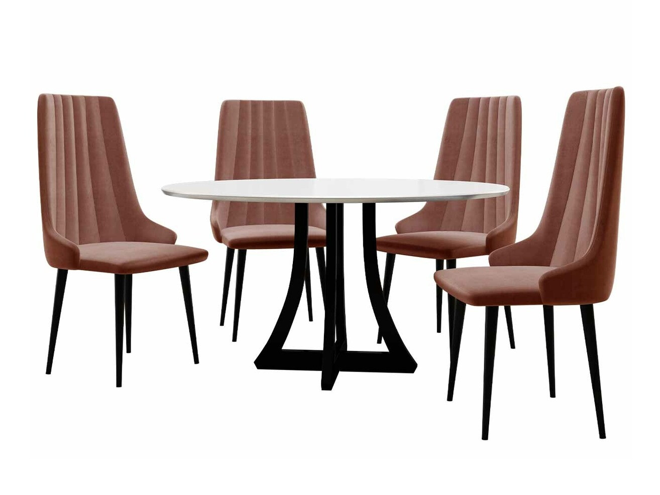 Étkezőgarnitúra Racine 135 (Fényes fekete + Fényes fehér)