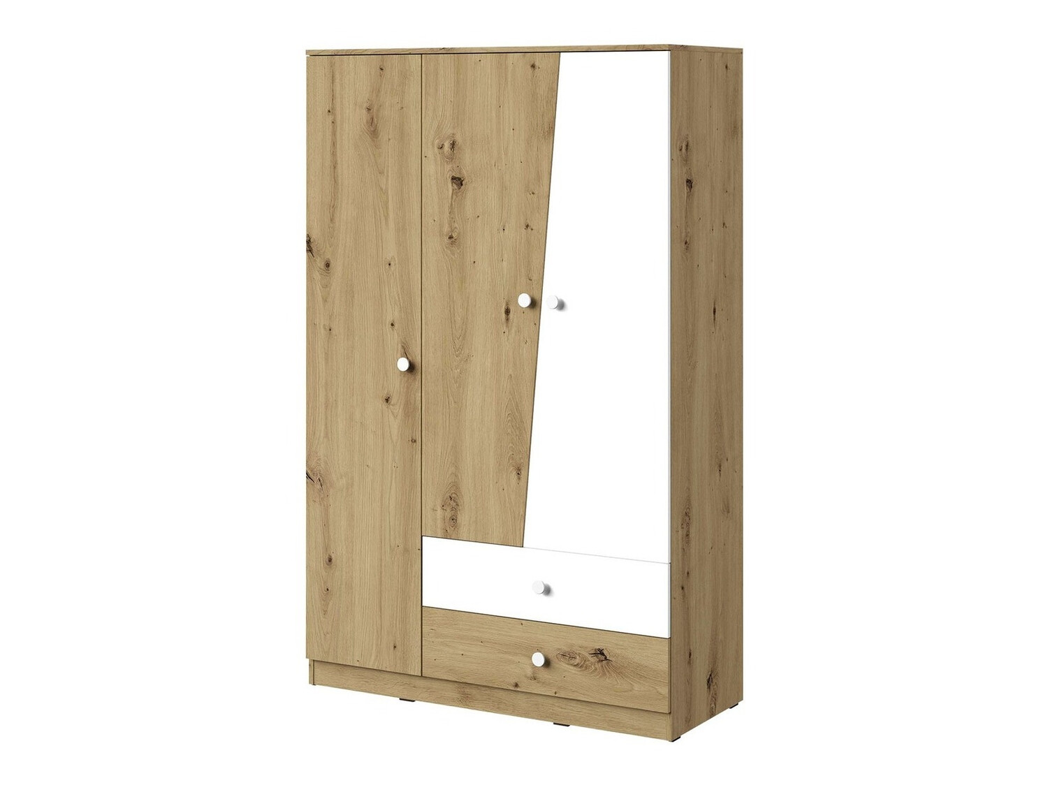 Gardróbszekrény Almira 102 (Artisan tölgy + Fehér)