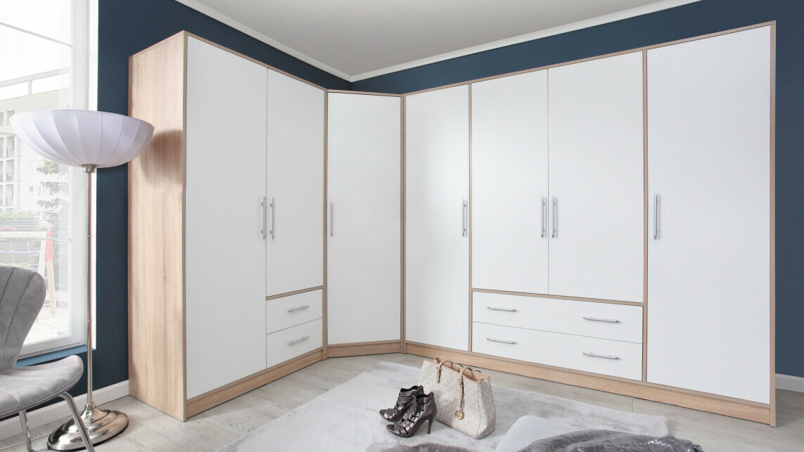 Gardróbszekrény Cavmero 100 (Sonoma tölgy + Fehér)