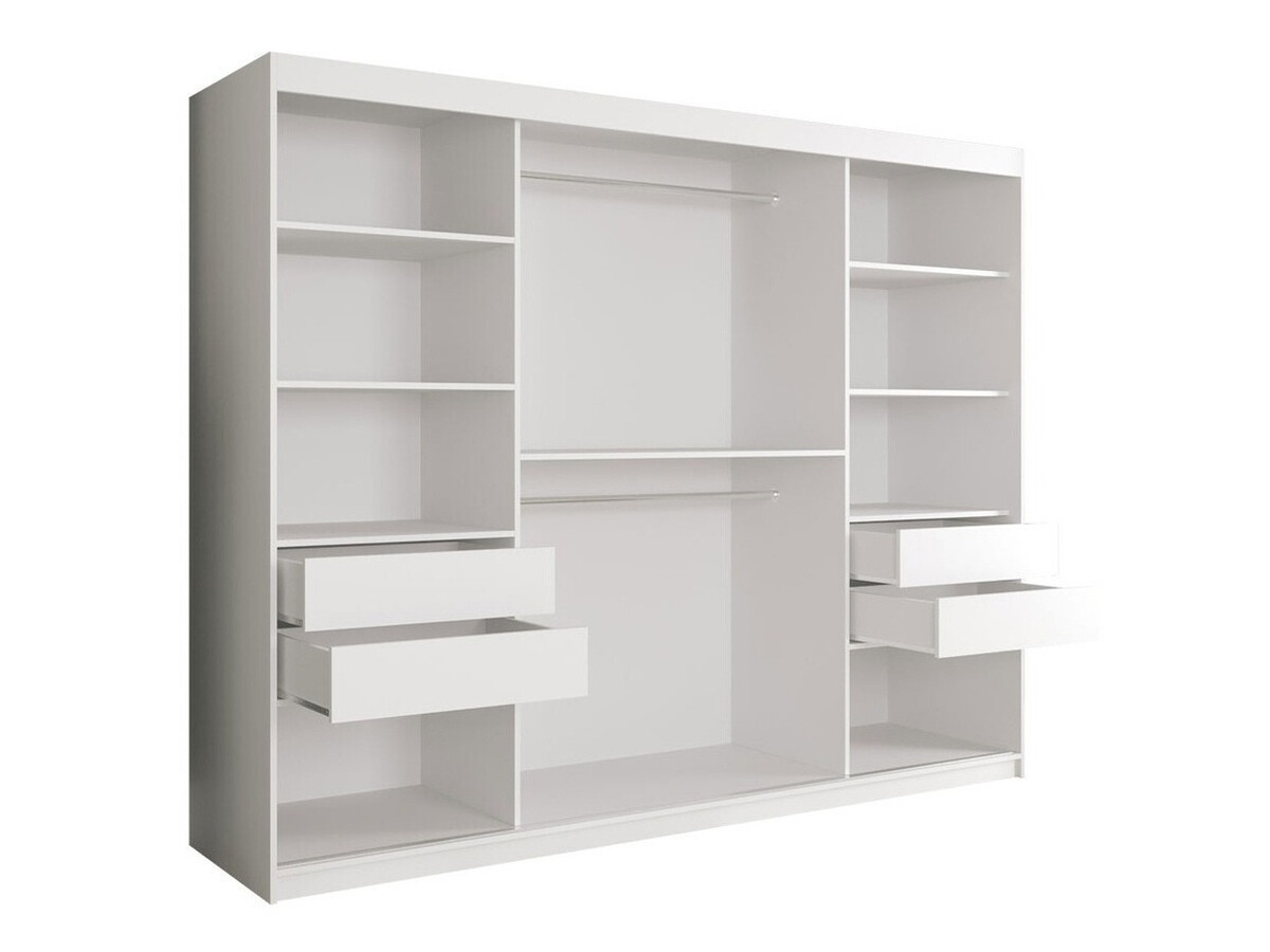 Gardróbszekrény Hartford 245 (Matt fehér + Fehér márvány)