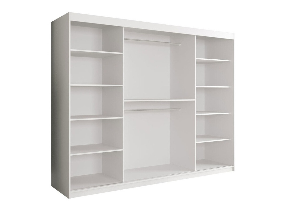 Gardróbszekrény Hartford 245 (Matt fehér + Fekete márvány)