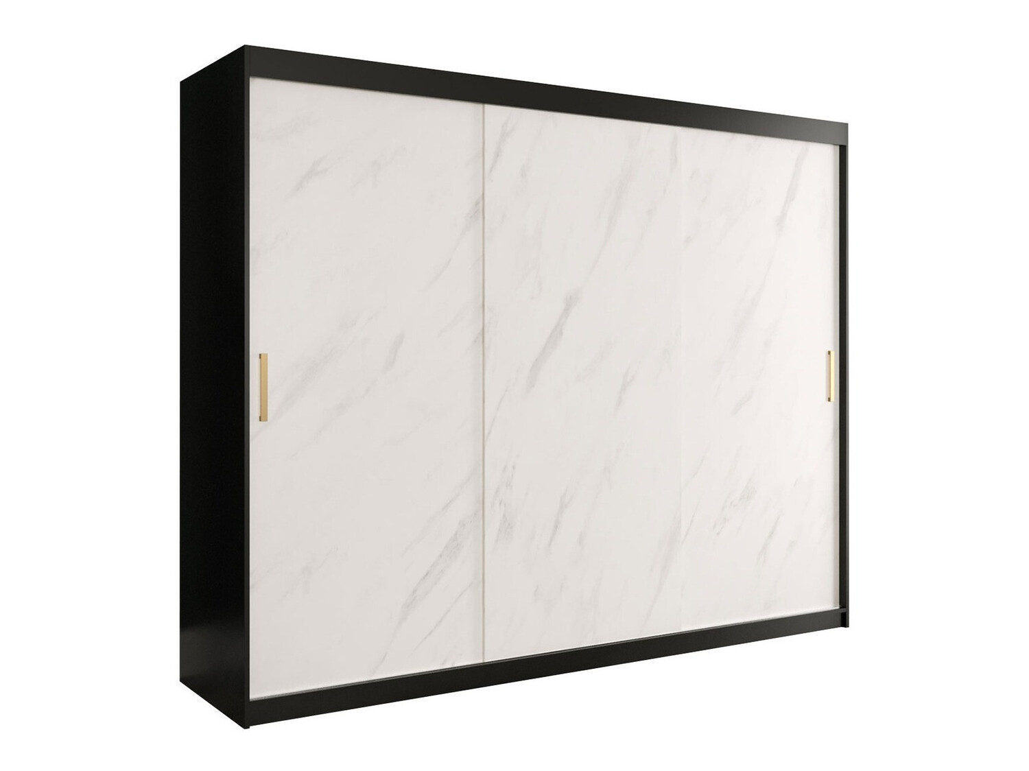 Gardróbszekrény Hartford 251 (Matt fekete + Fehér márvány)