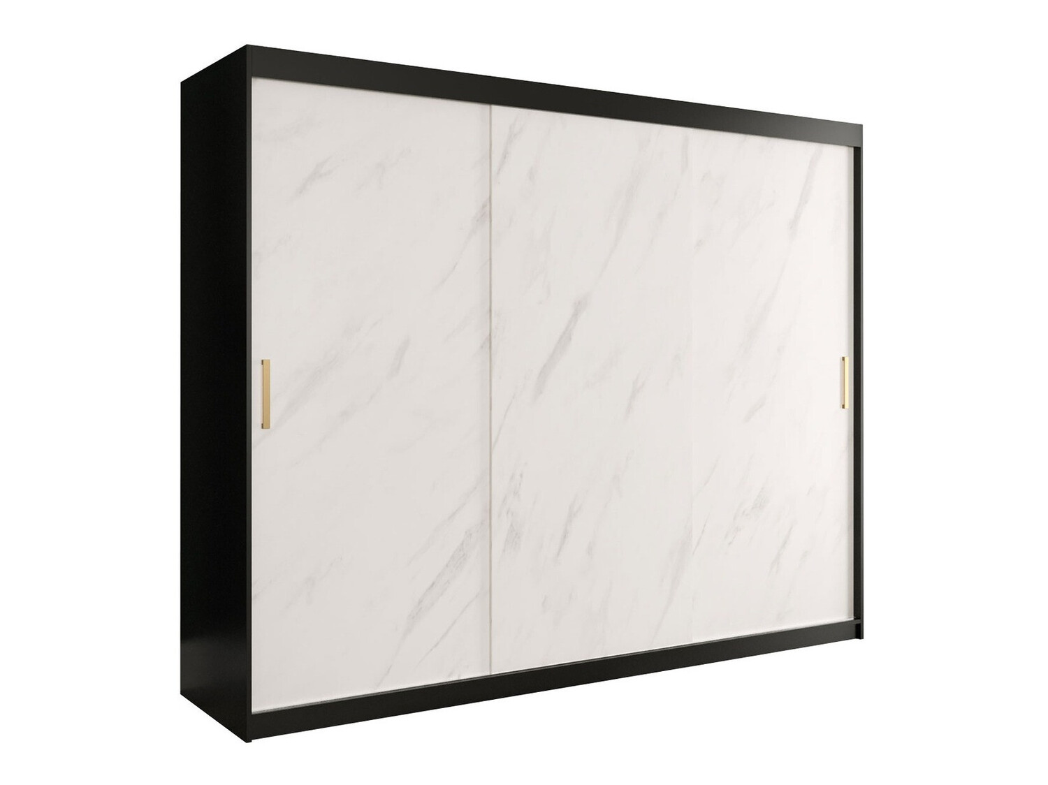 Gardróbszekrény Hartford 251 (Matt fekete + Fehér márvány)
