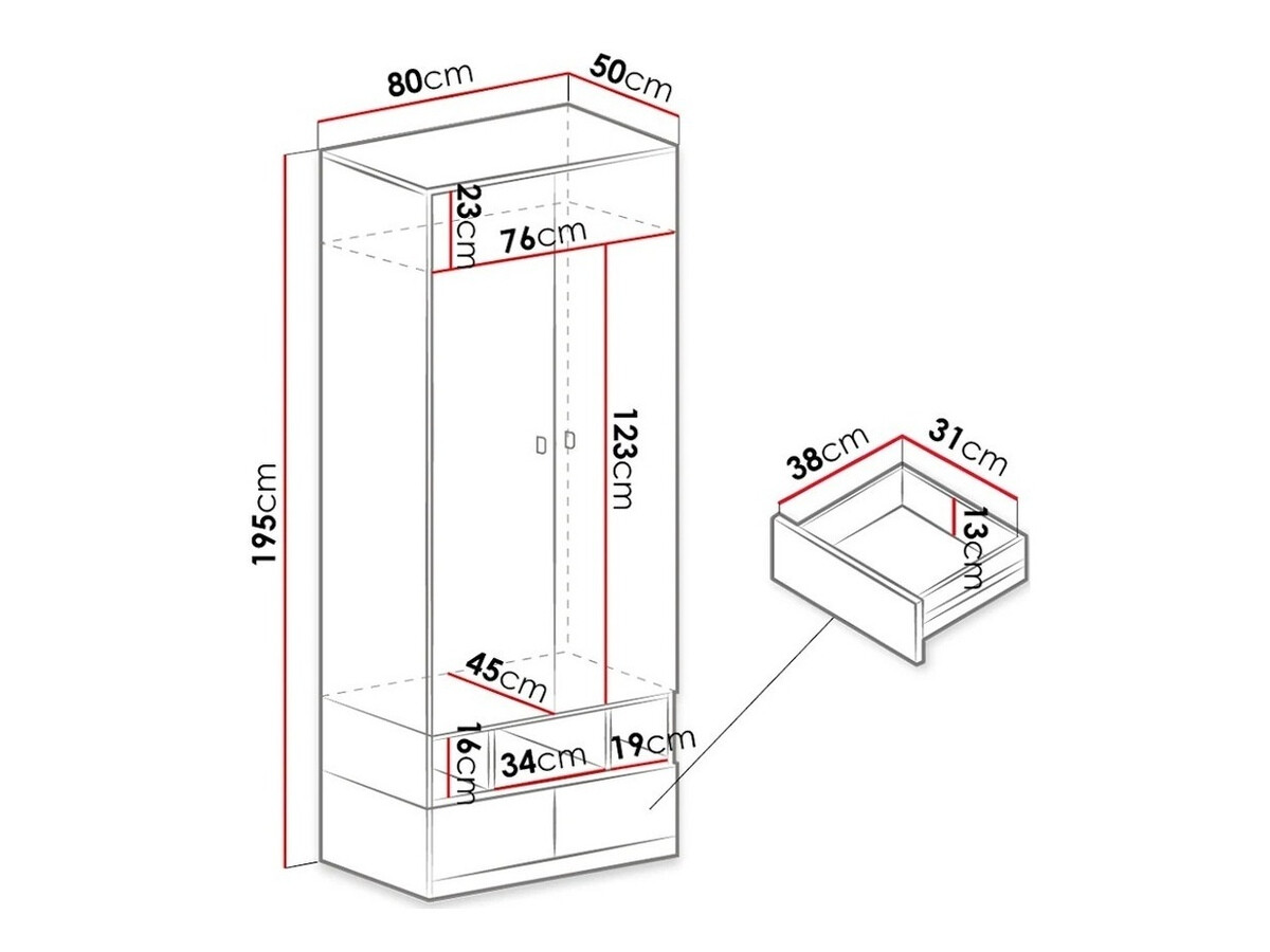 Gardróbszekrény Omaha E101 (Fehér + Sárga)