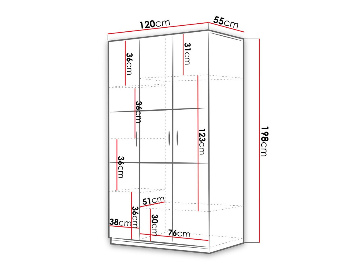 Gardróbszekrény Campus I (Fehér + Fényes fehér)
