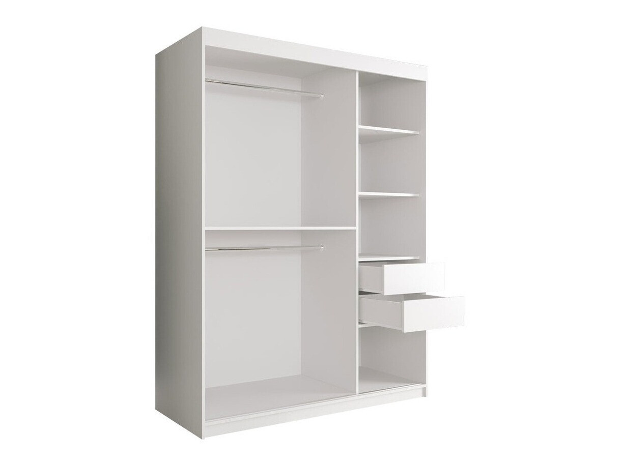 Gardróbszekrény Hartford 260 (Matt fekete + Fekete márvány)