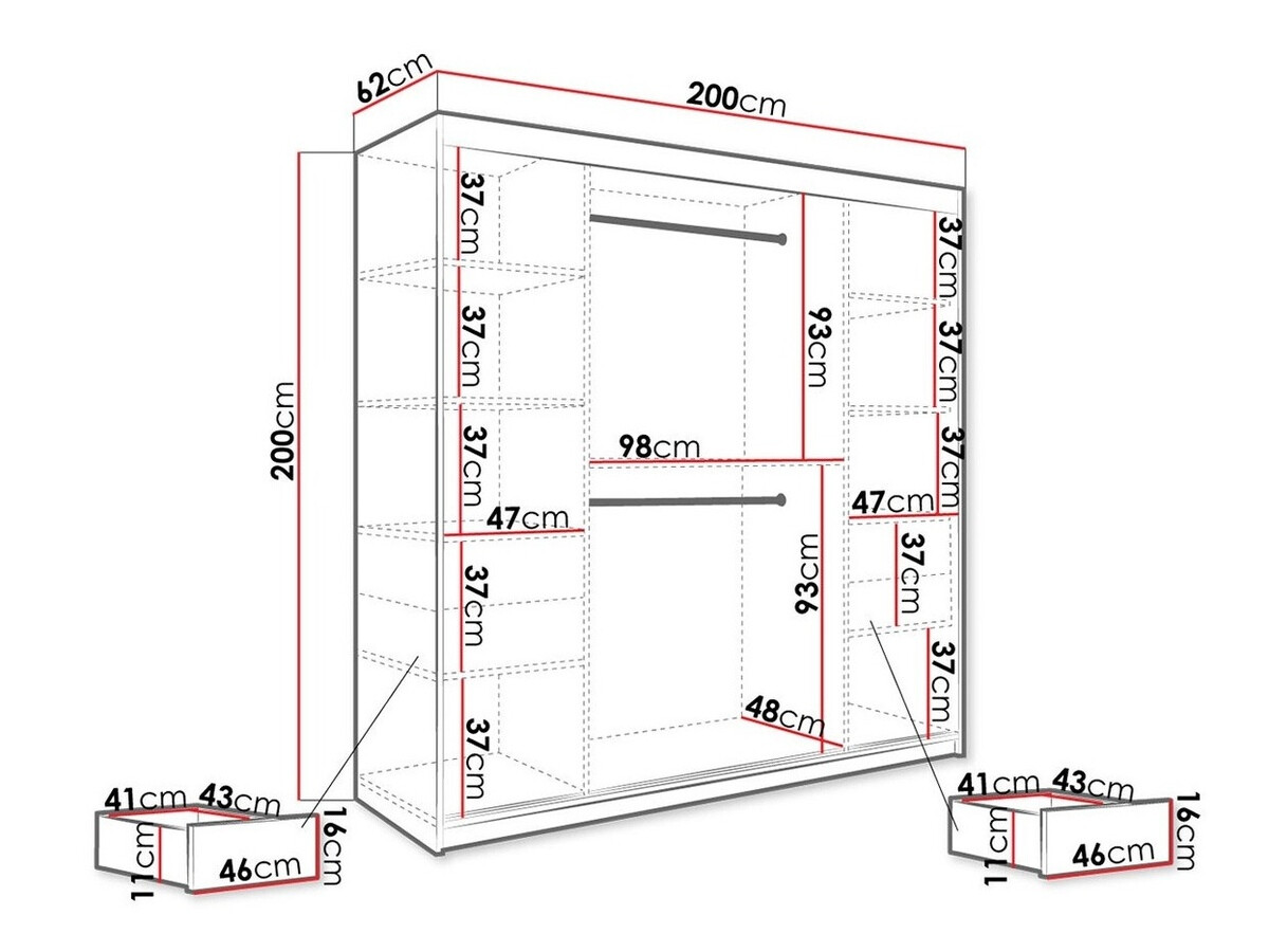 Gardróbszekrény Hartford 262 (Matt fehér + Fehér márvány)
