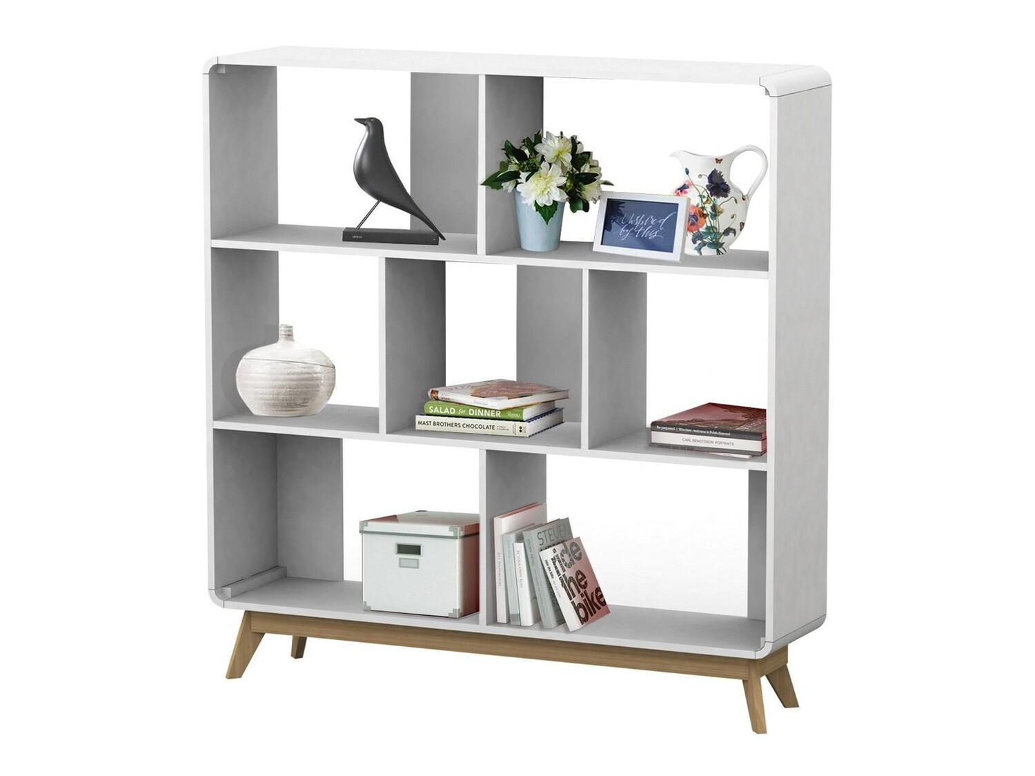Könyvespolc Elbtena 109 (Fehér + Tölgy)