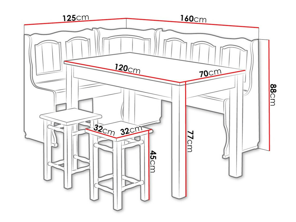 Sarok étkező garnitúra Edmond 103