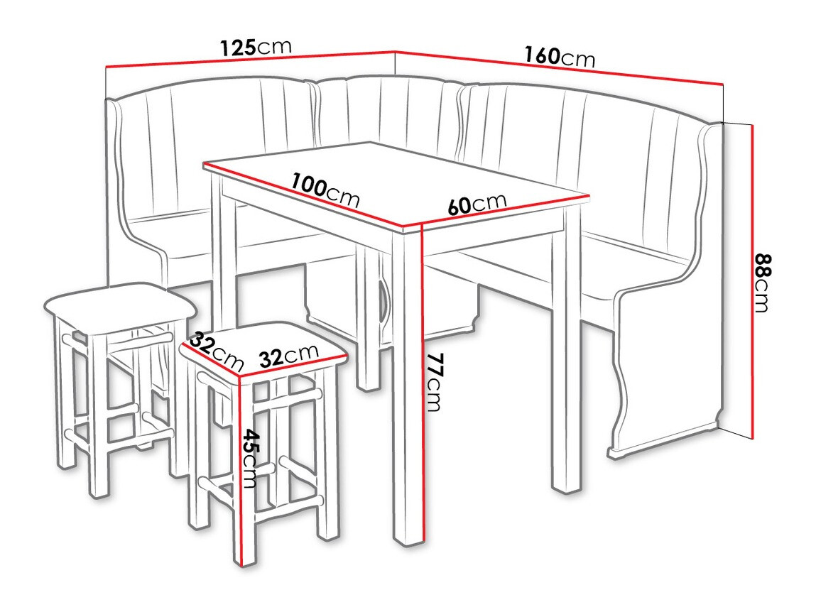 Sarok étkező garnitúra Edmond 104