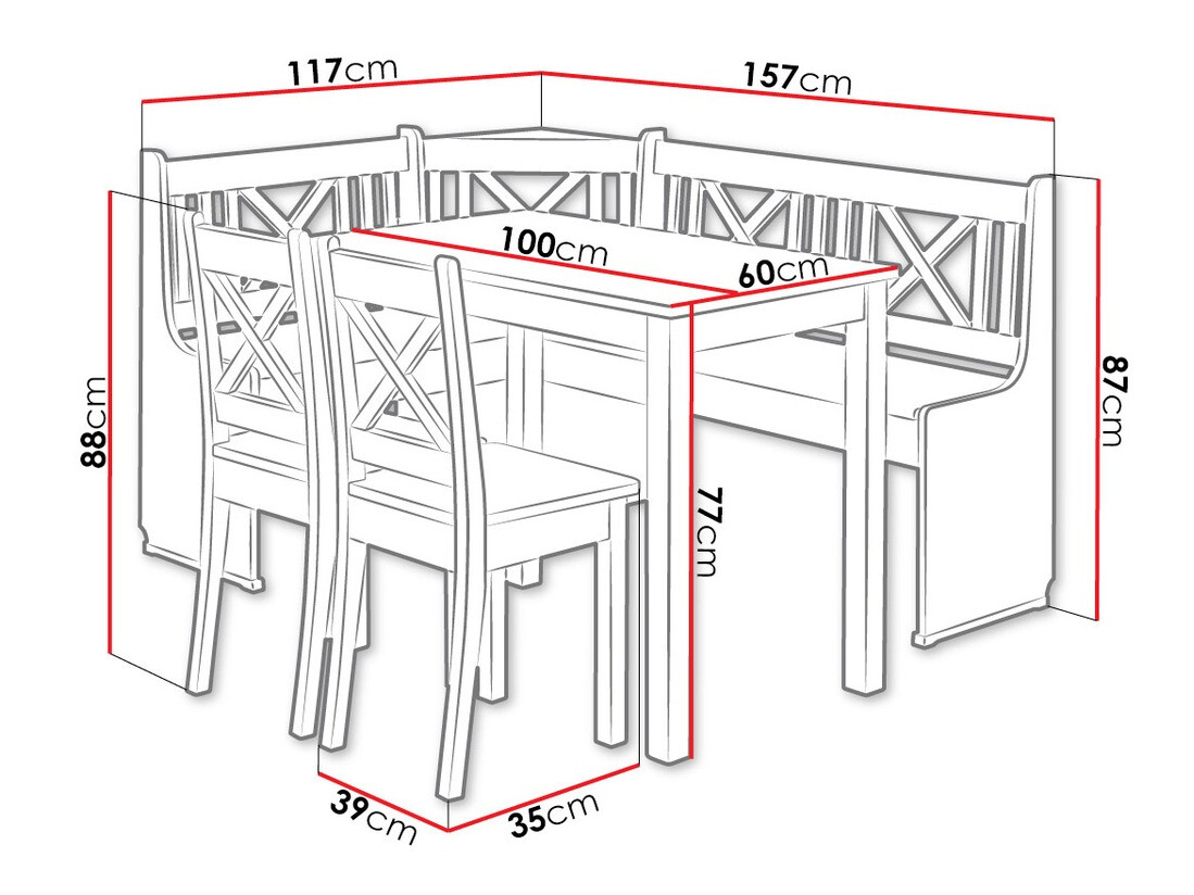 Sarok étkező garnitúra Edmond 107