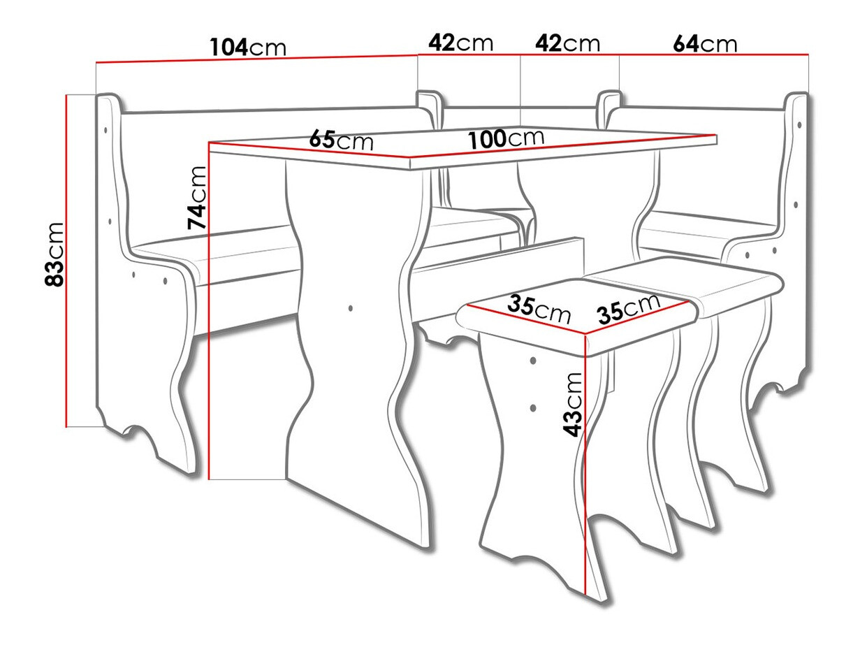 Sarok étkező garnitúra Reading 100 (Bükkfa + Alfa 09)