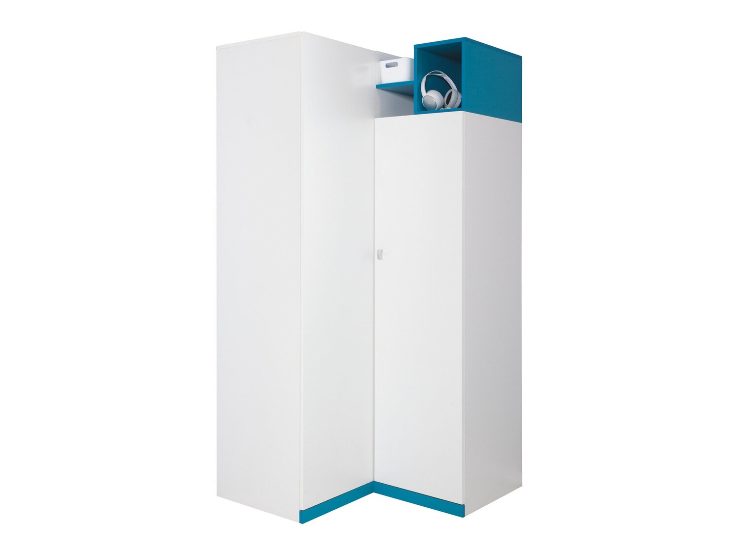 Sarokszekrény Omaha E100 (Fehér + Türkiz)