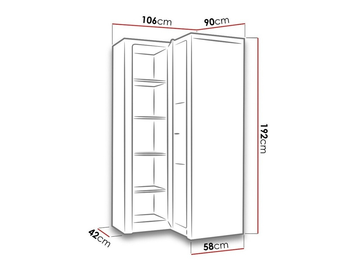 Sarokszekrény Serfeno 111 (Kőrisfa)
