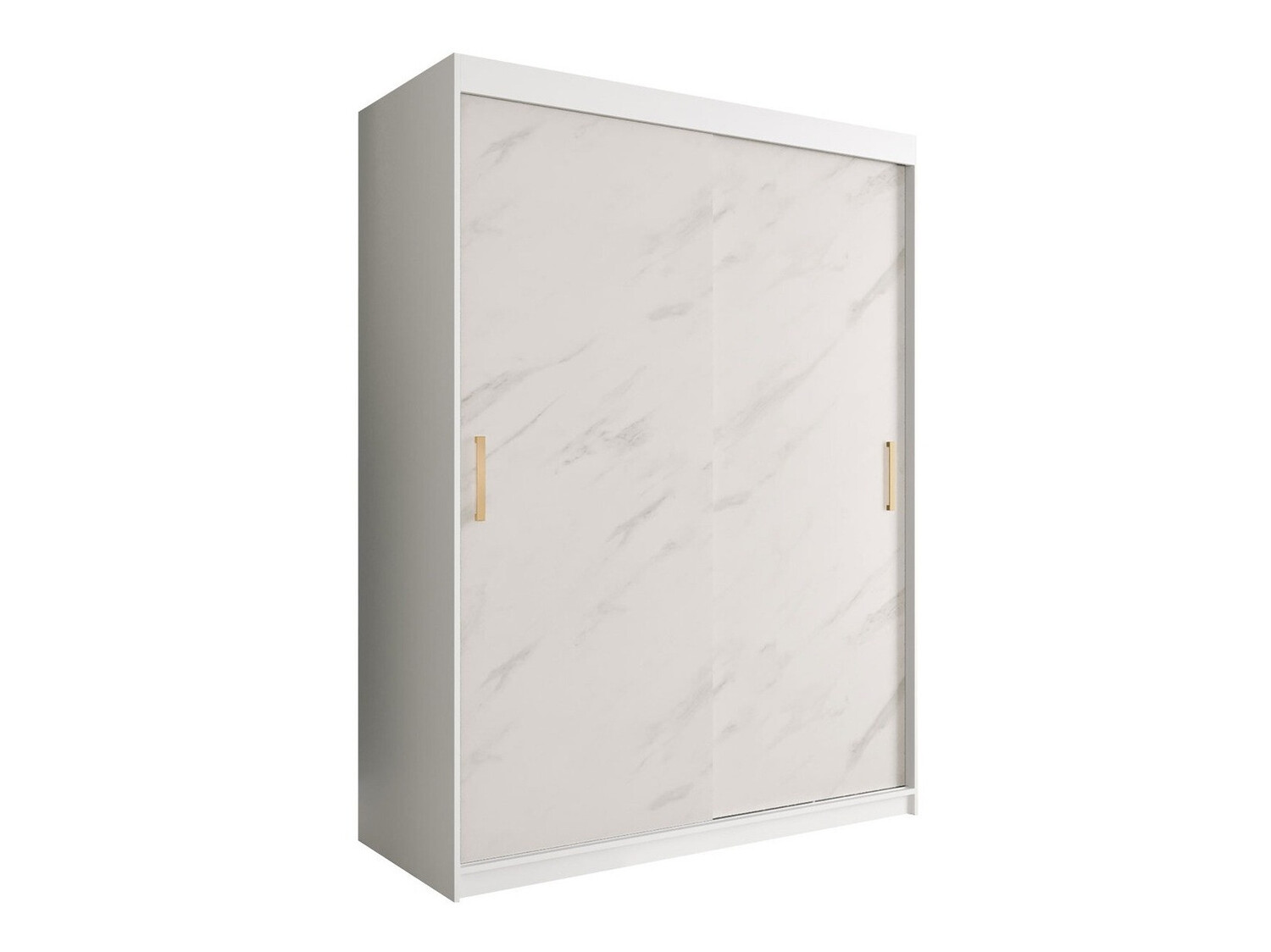 Gardróbszekrény Hartford 248 (Matt fehér + Fehér márvány)