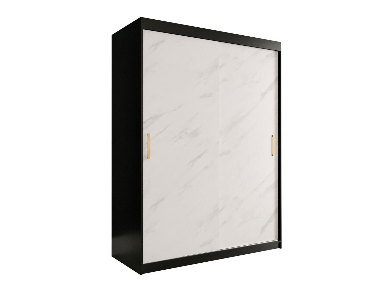 Gardróbszekrény Hartford 248 (Matt fekete + Fehér márvány)