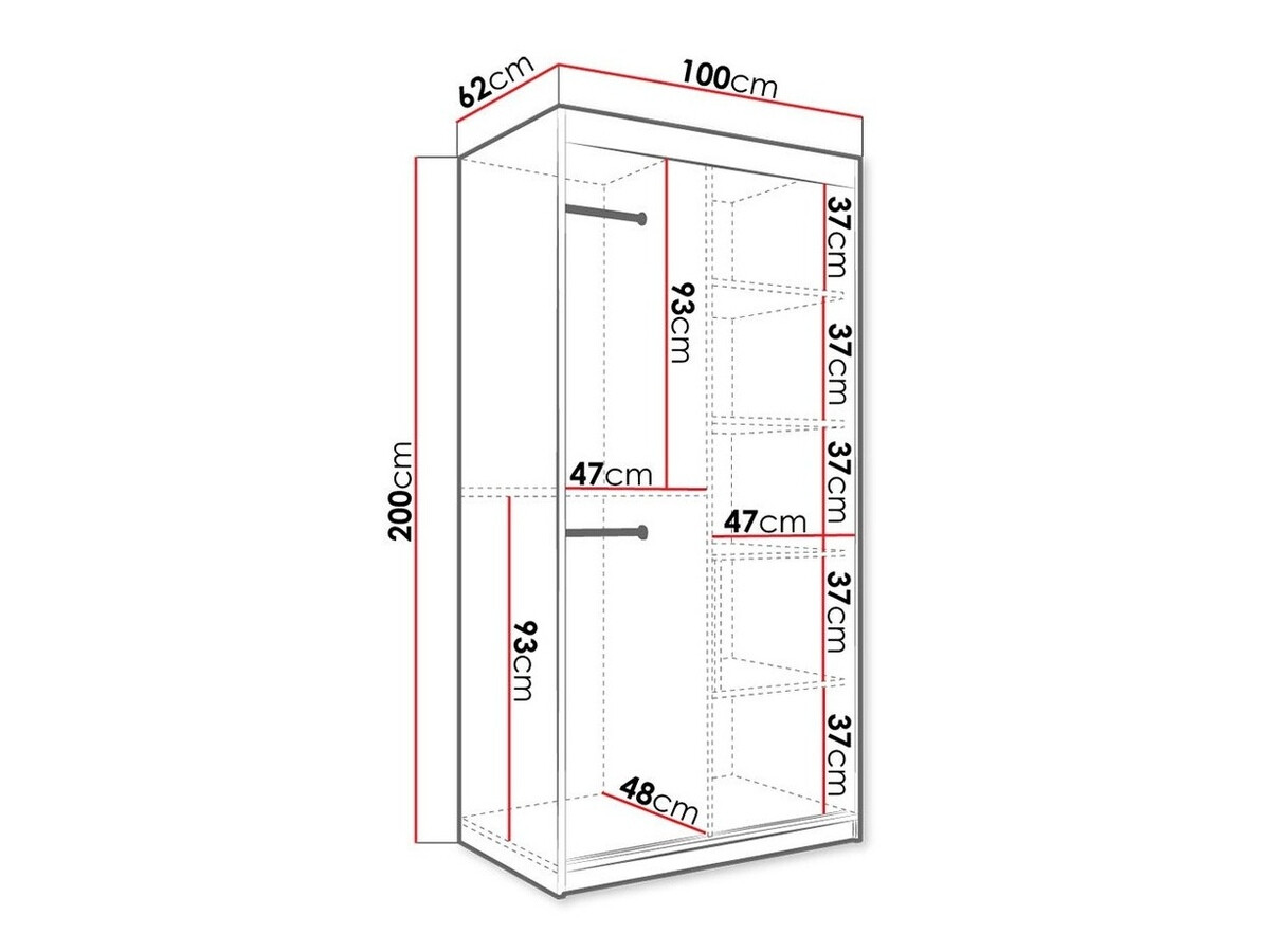 Gardróbszekrény Hartford 252 (Matt fekete + Fehér márvány)
