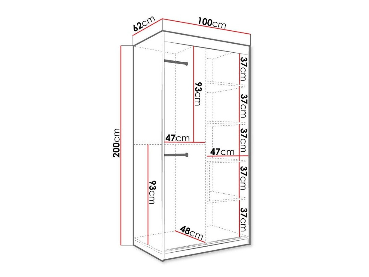 Gardróbszekrény Hartford 252 (Matt fekete + Fekete márvány)