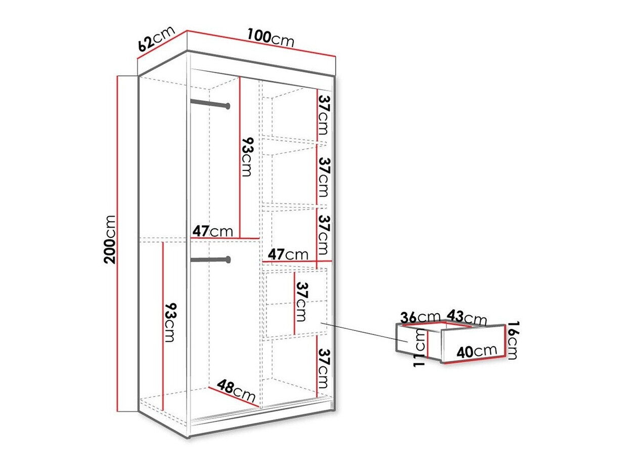 Gardróbszekrény Hartford 252 (Matt fekete + Fekete márvány)