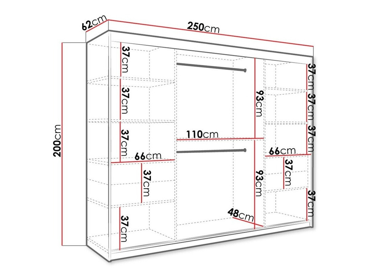 Gardróbszekrény Hartford 257 (Matt fehér + Fehér márvány)
