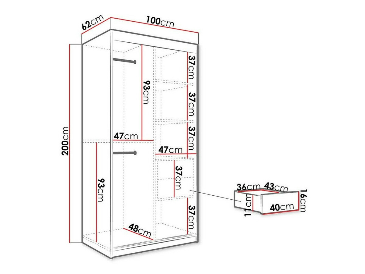 Gardróbszekrény Hartford 258 (Matt fehér + Fekete márvány)