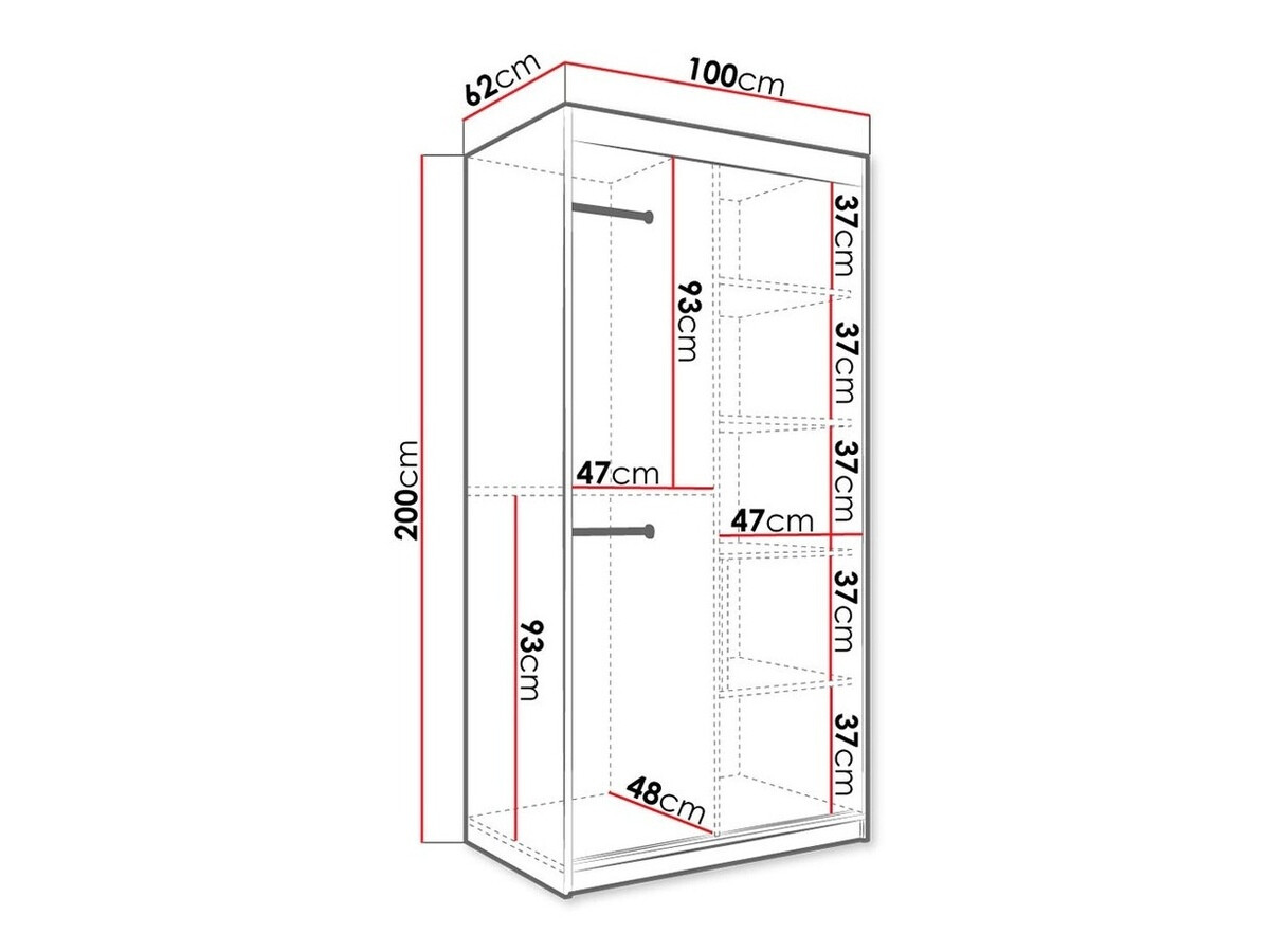 Gardróbszekrény Hartford 258 (Matt fekete + Fehér márvány)