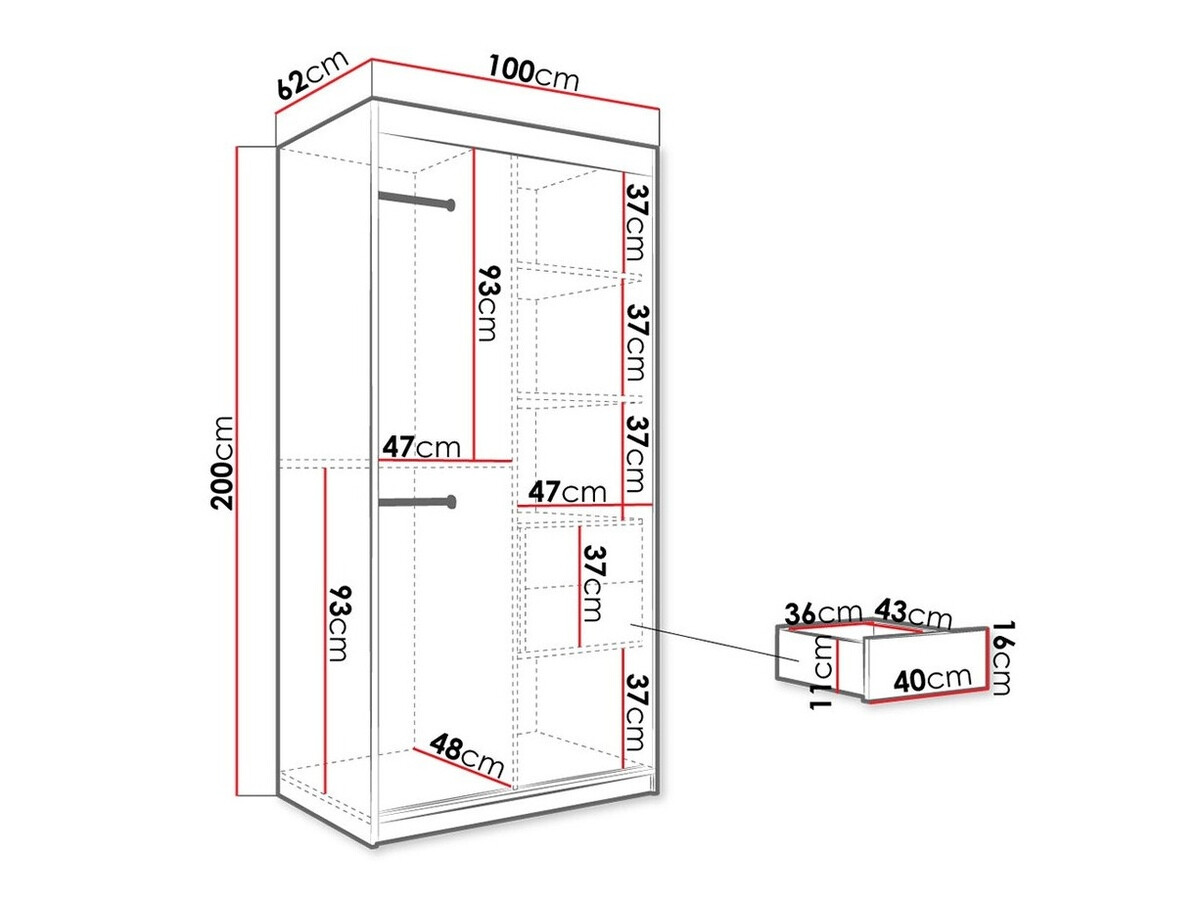 Gardróbszekrény Hartford 240 (Matt fehér + Fehér márvány)