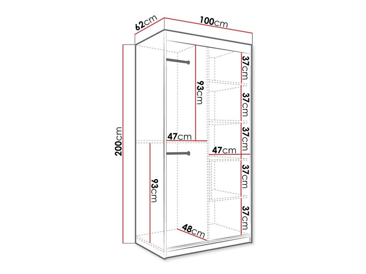 Gardróbszekrény Hartford 240 (Matt fehér + Fekete márvány)