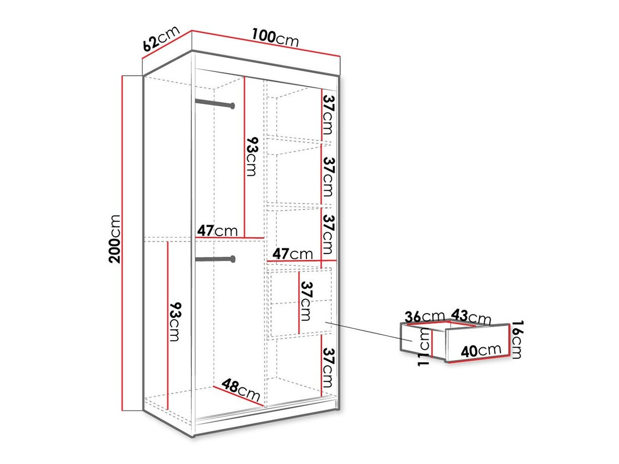 Gardróbszekrény Hartford 240 (Matt fekete + Fekete márvány)