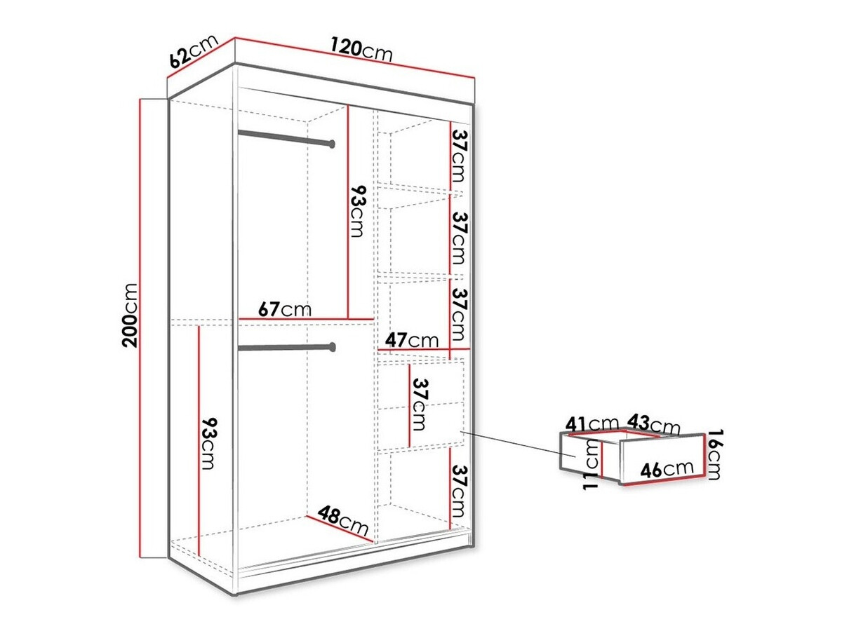 Gardróbszekrény Hartford 241 (Matt fekete + Fehér márvány)