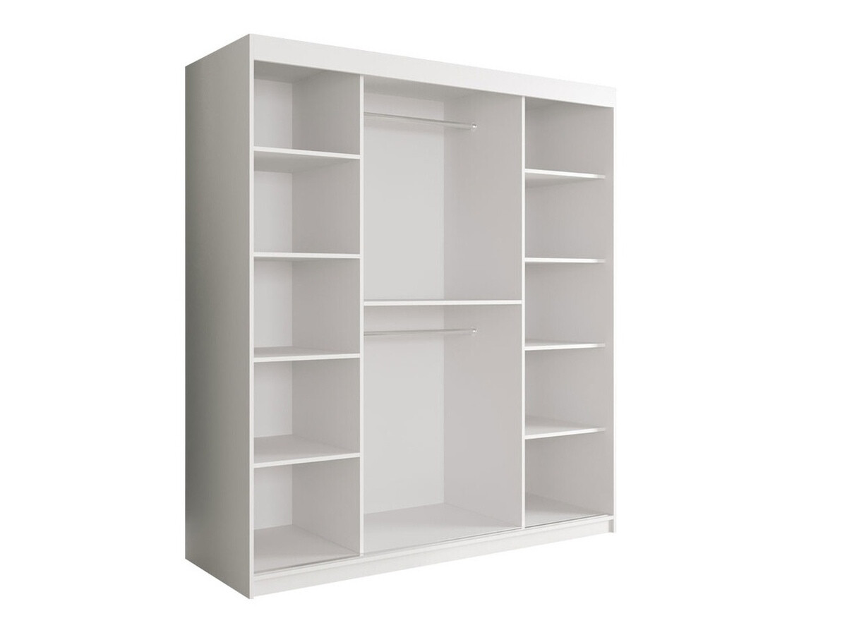 Gardróbszekrény Hartford 243 (Matt fekete + Fehér márvány)