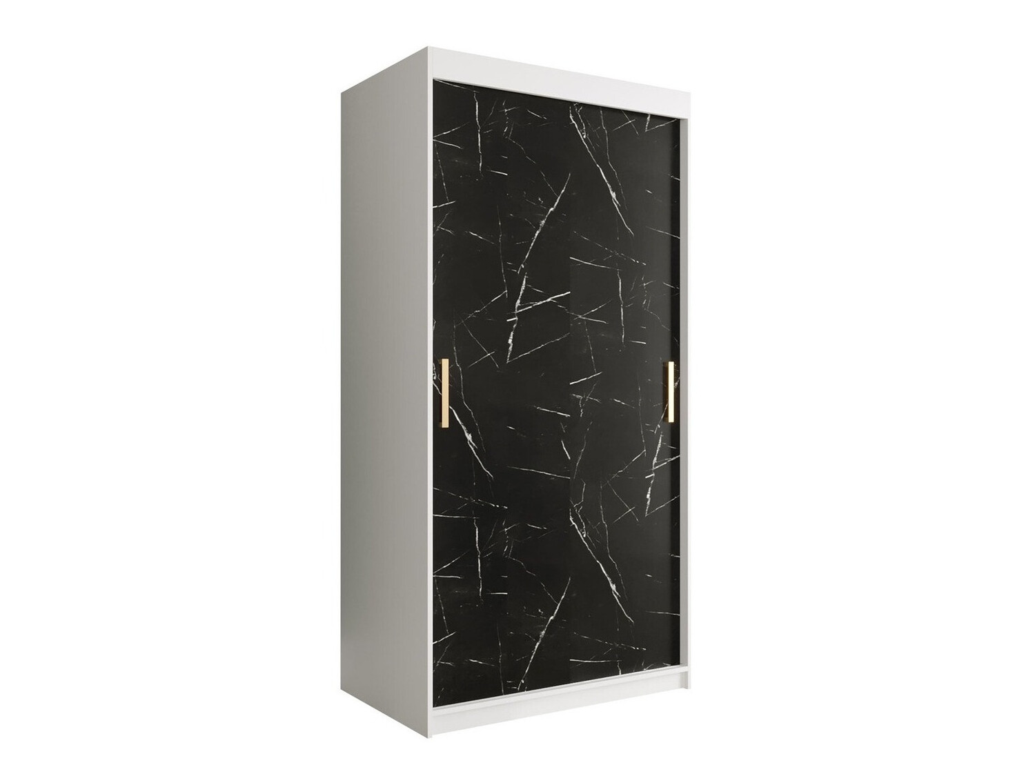 Gardróbszekrény Hartford 246 (Matt fehér + Fekete márvány)
