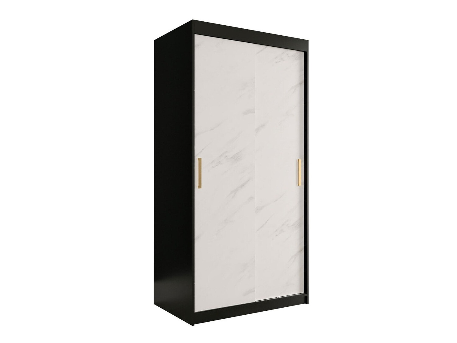 Gardróbszekrény Hartford 246 (Matt fekete + Fehér márvány)