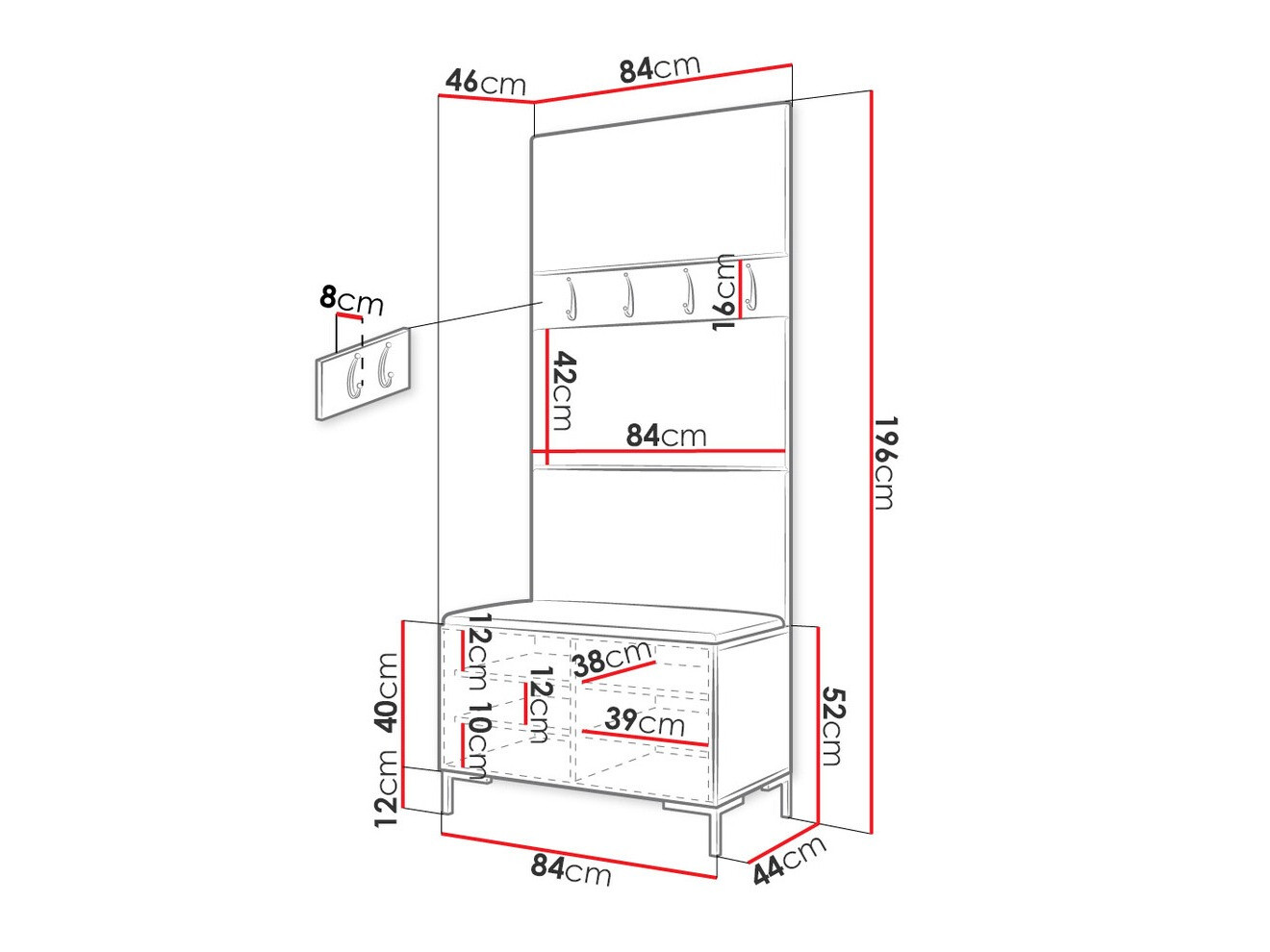 Előszoba garnitúra Tivsoa 102 (Manila 26)