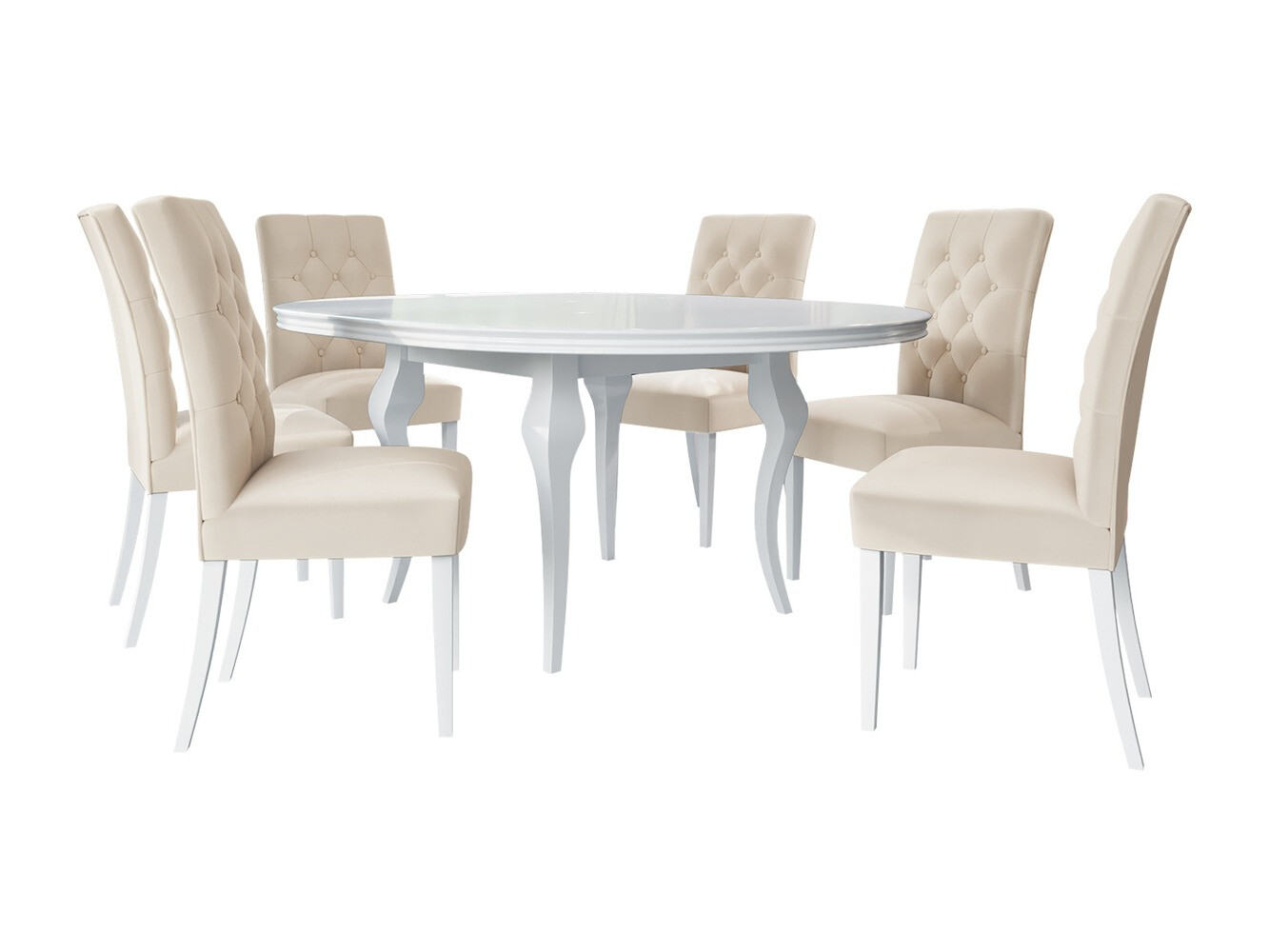 Étkezőgarnitúra Racine 138 (Fényes fehér + Magic Velvet 2250)