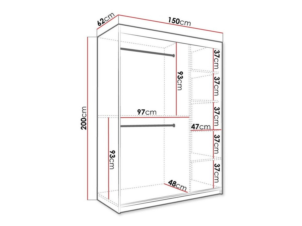 Gardróbszekrény Hartford 242 (Matt fehér + Fehér márvány)
