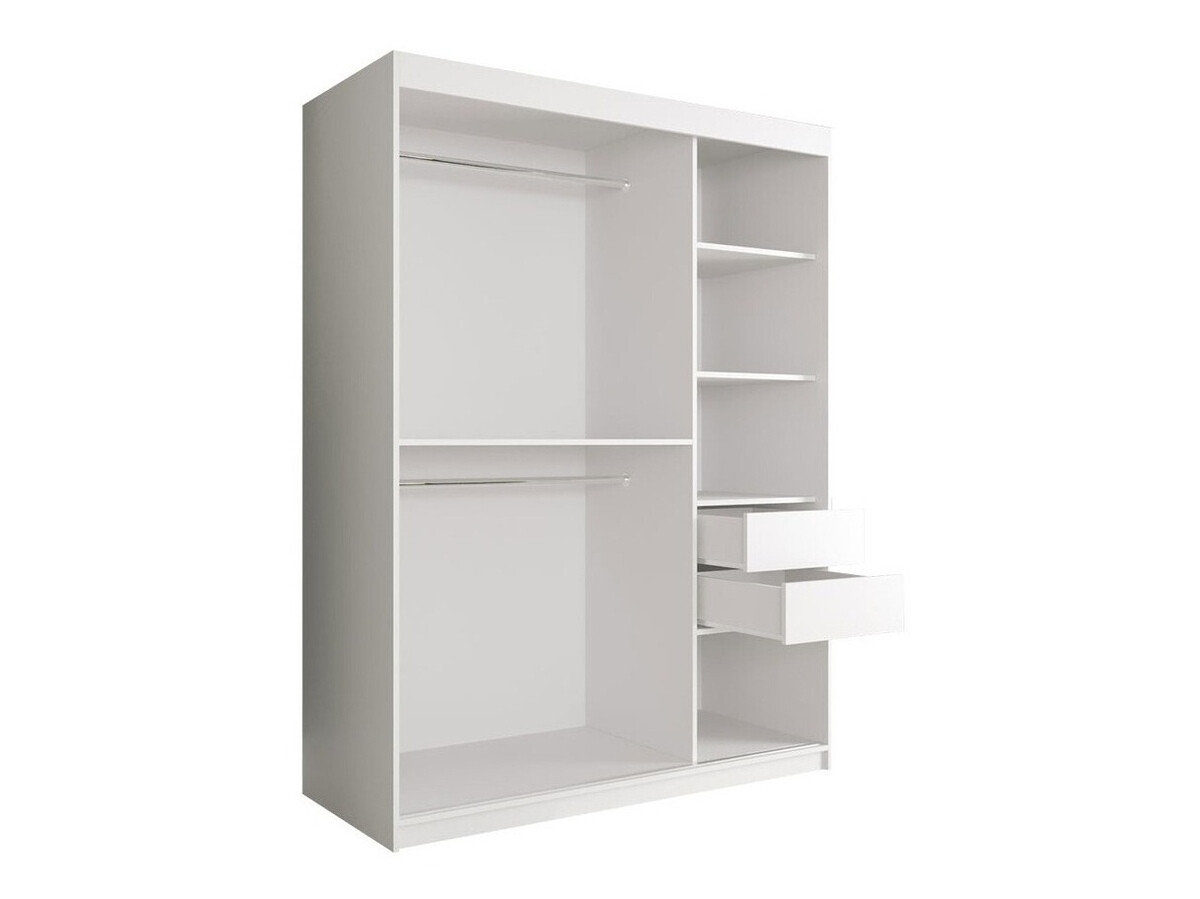 Gardróbszekrény Hartford 242 (Matt fehér + Fekete márvány)