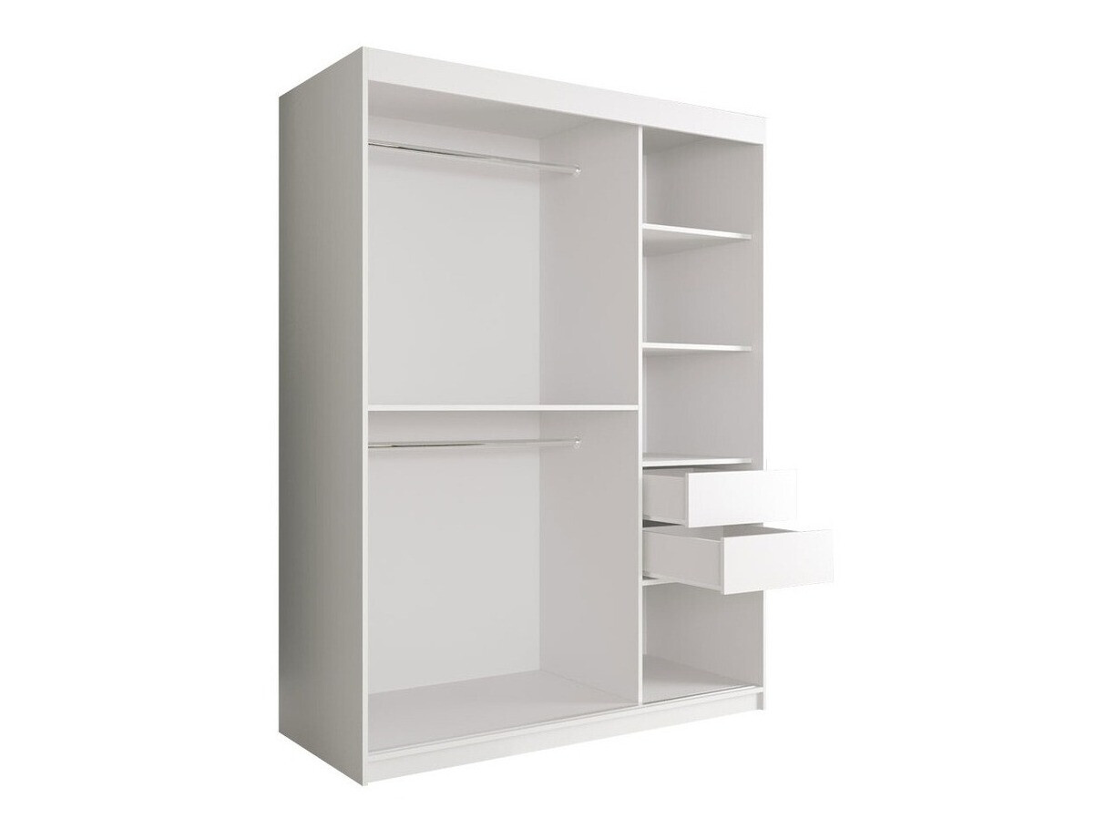 Gardróbszekrény Hartford 242 (Matt fekete + Fekete márvány)